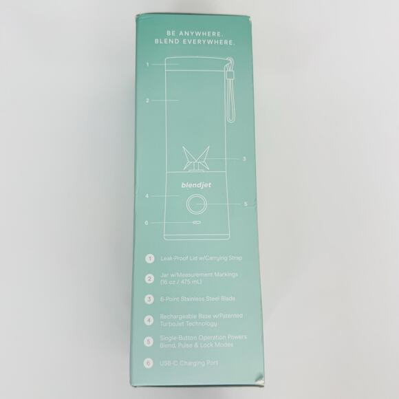 NEW BlendJet 2 Portable Blender Rechargable 20 oz Mint - Picture 3 of 5